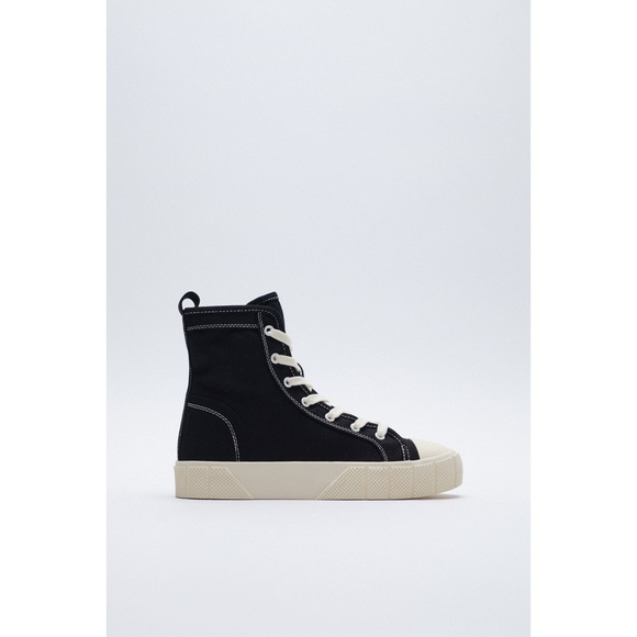 ZARA Canvas High-Top Trainers - Picture 4 of 13